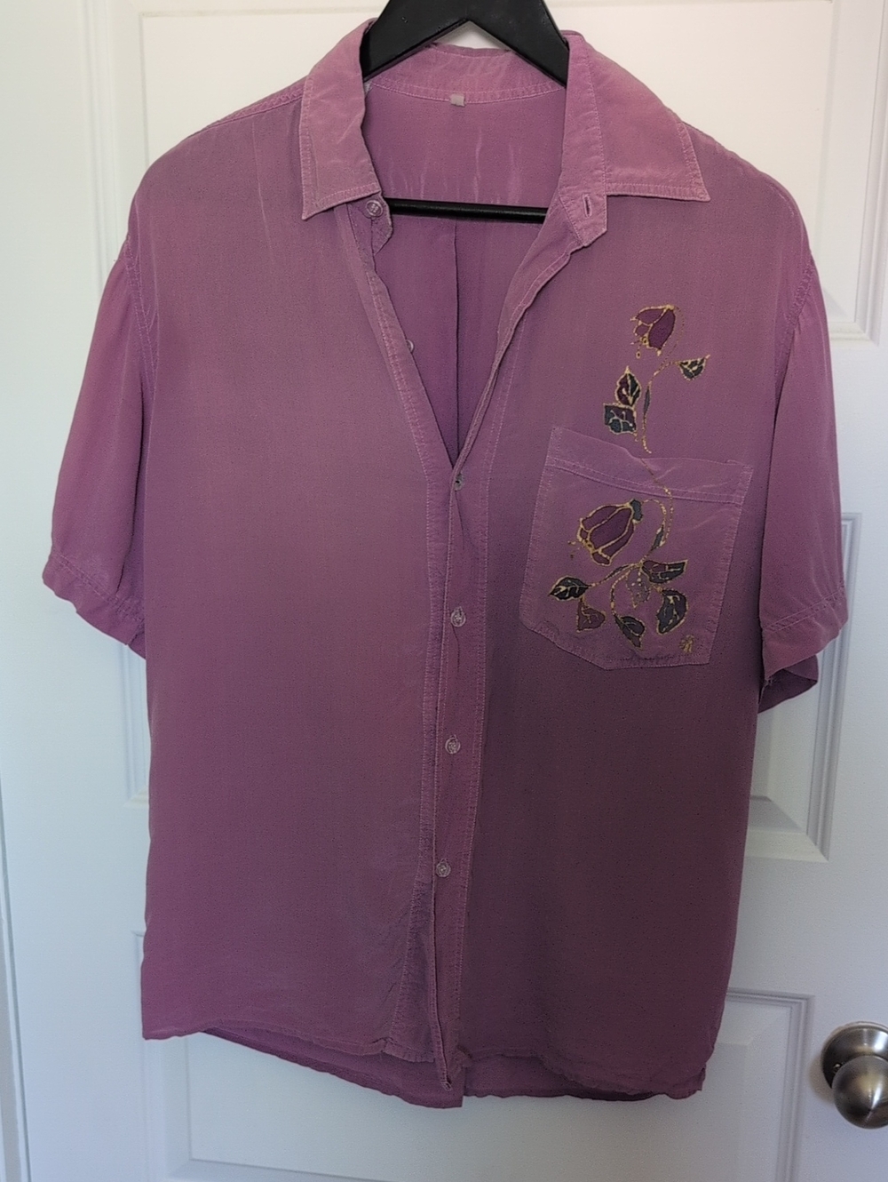 Lavender Vintage Shirt with Floral Detail